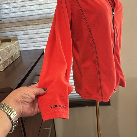 Kingsland Equestrian Lightweight Orange/Red Fleece Jacket. Size XL - Picture 3 of 6